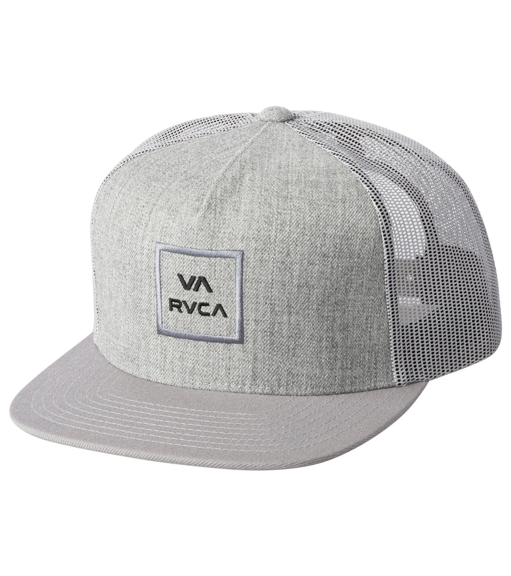 Rvca Men's Va Atw Trucker Hat - Heather Grey/Black One Size - Swimoutlet.com
