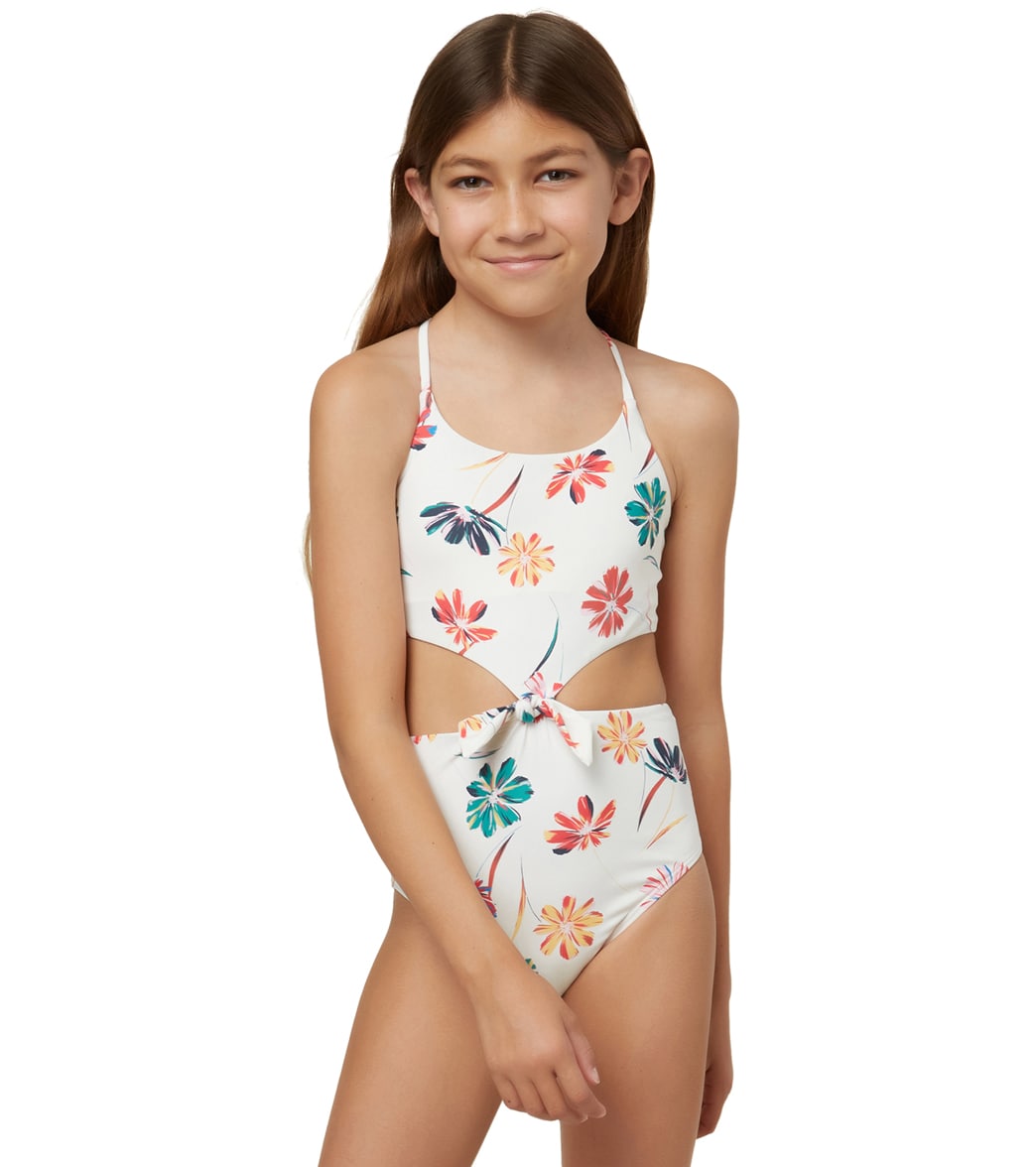 O'neill Girls' Brook Floral Knot One Piece Swimsuit - Van 7 - Swimoutlet.com