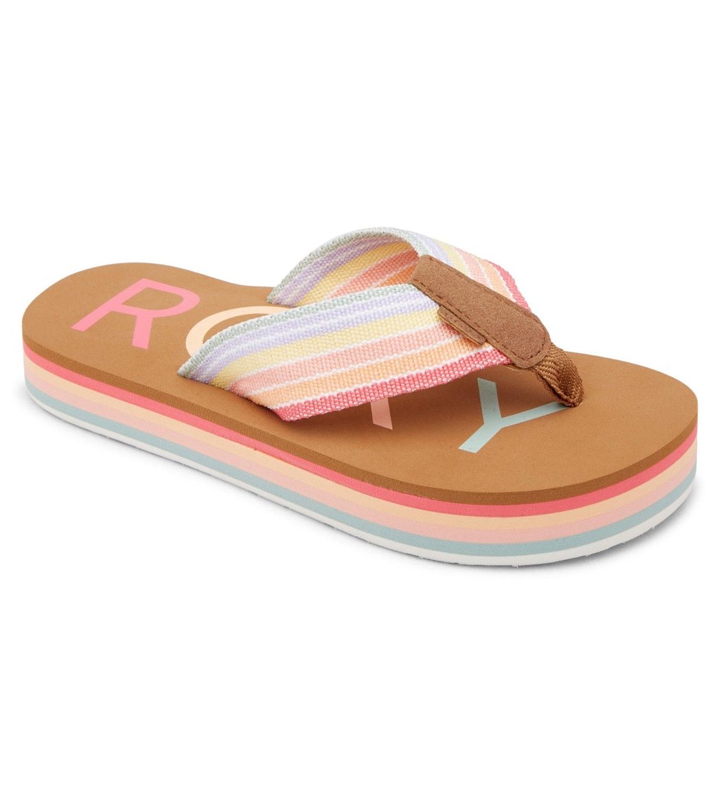 Roxy Girls' Rg Chika Hi Flip Flop - Multi 11 100% Rubber - Swimoutlet.com