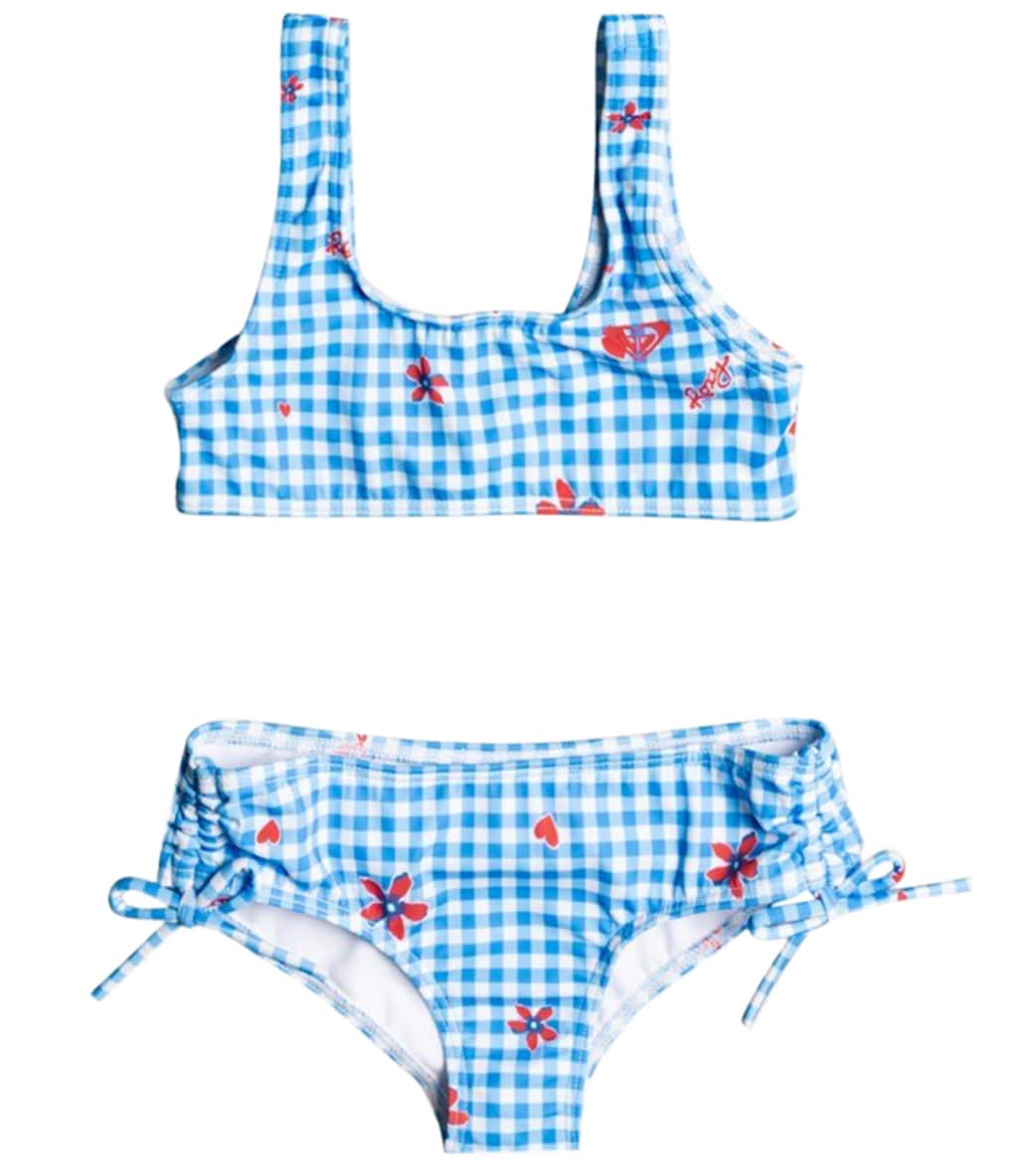 Roxy Girls' Vichy Paradise Two Piece Bikini Set - French Blue Licia Small 3 - Swimoutlet.com