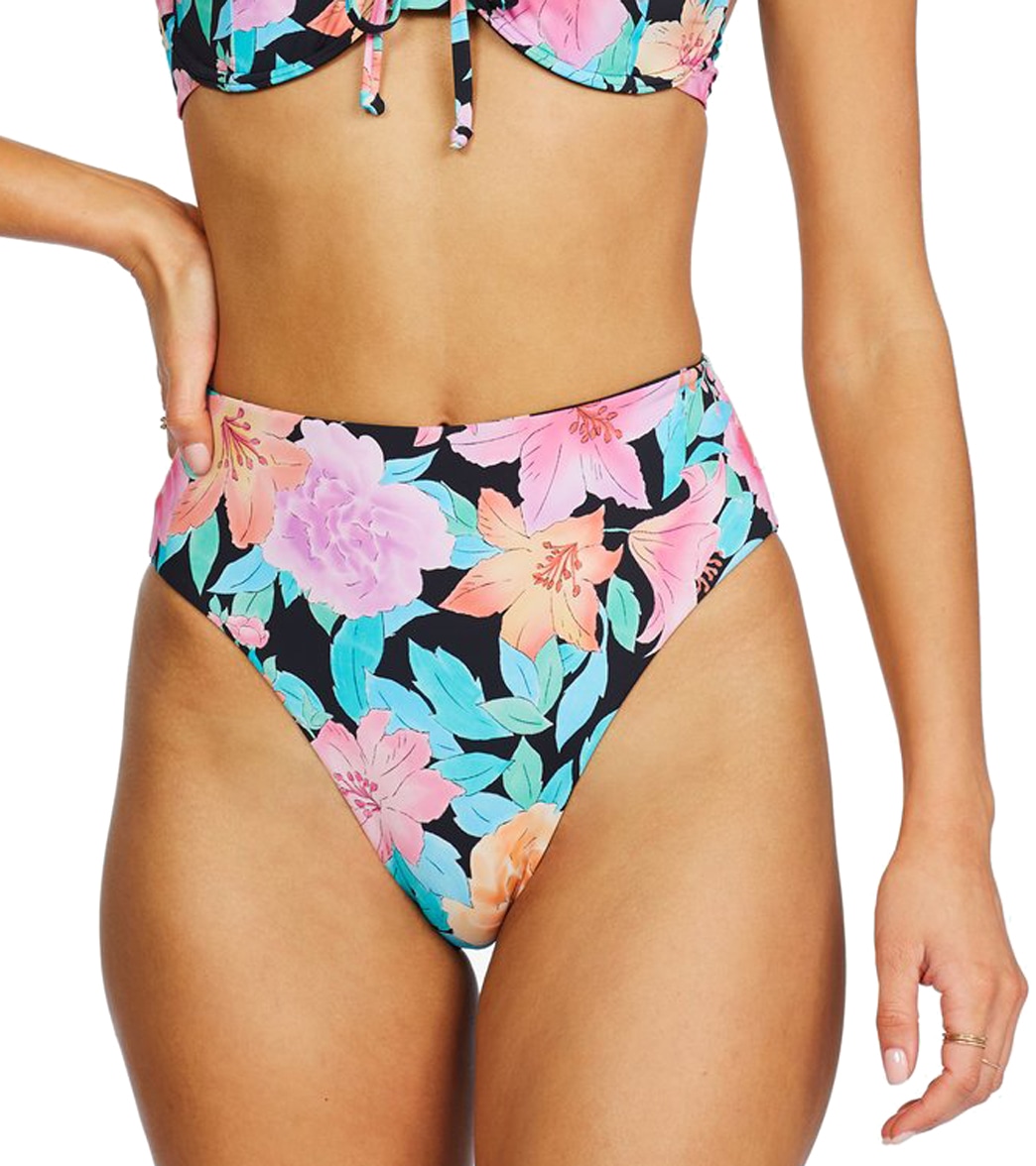 Billabong Women's Tropic Time Rev High Maui Bikini Bottom - Multi Medium - Swimoutlet.com