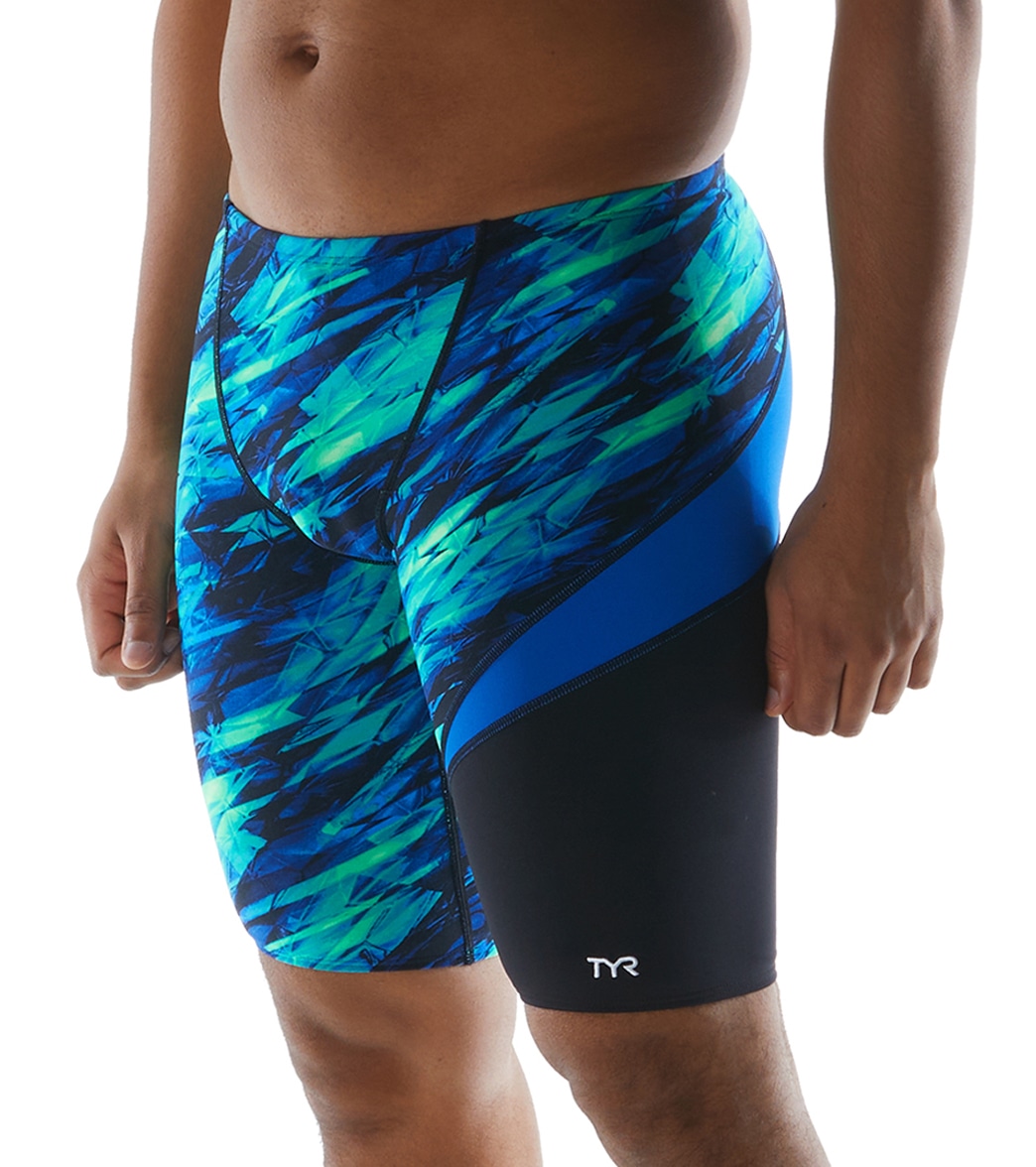 TYR Men's Vitric Jammer Swimsuit - Blue/Green 26 - Swimoutlet.com