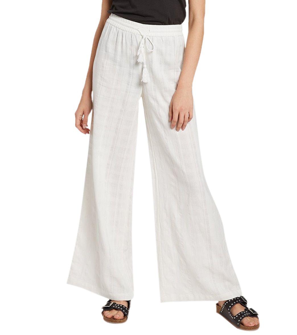 Volcom Women's Sun Spent Pants - Star White Small Cotton - Swimoutlet.com