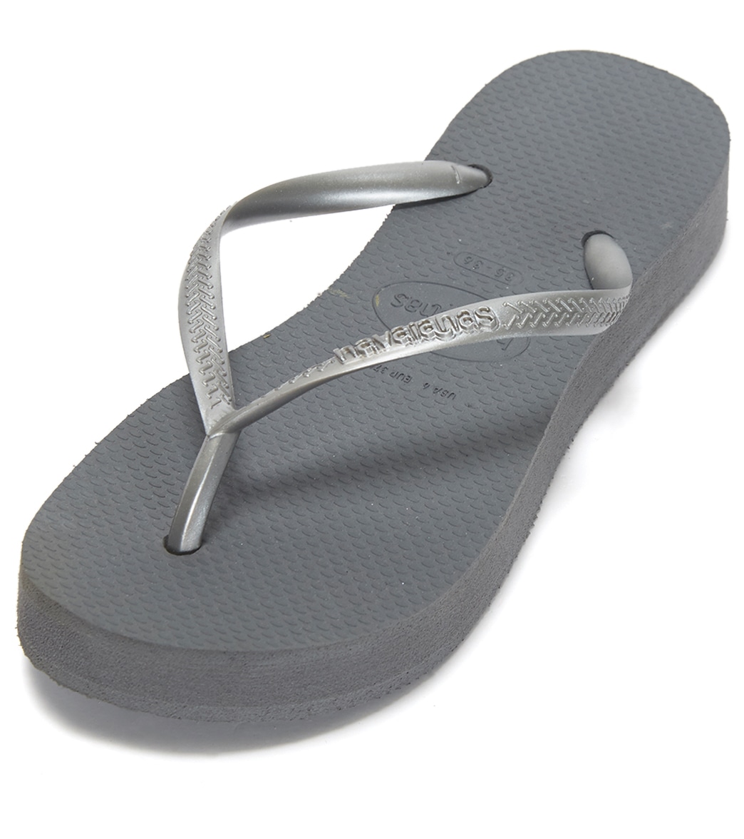 Havaianas Slim Flatform Sandals - Steel Grey 35/36 - Swimoutlet.com