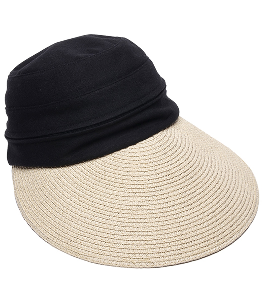 Physician Endorsed Women's Bimini Hat - Natural/Black Adjustable Cotton - Swimoutlet.com