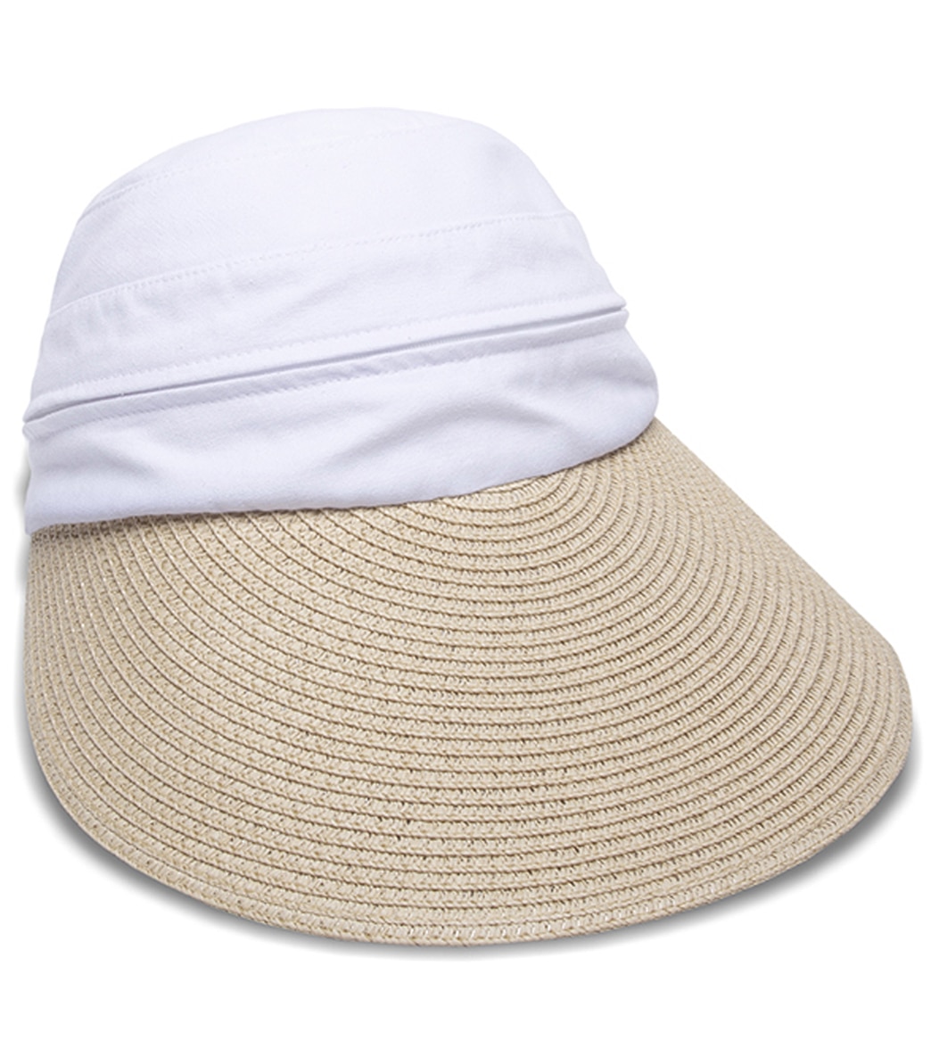 Physician Endorsed Women's Bimini Hat - Natural/White Adjustable Cotton - Swimoutlet.com