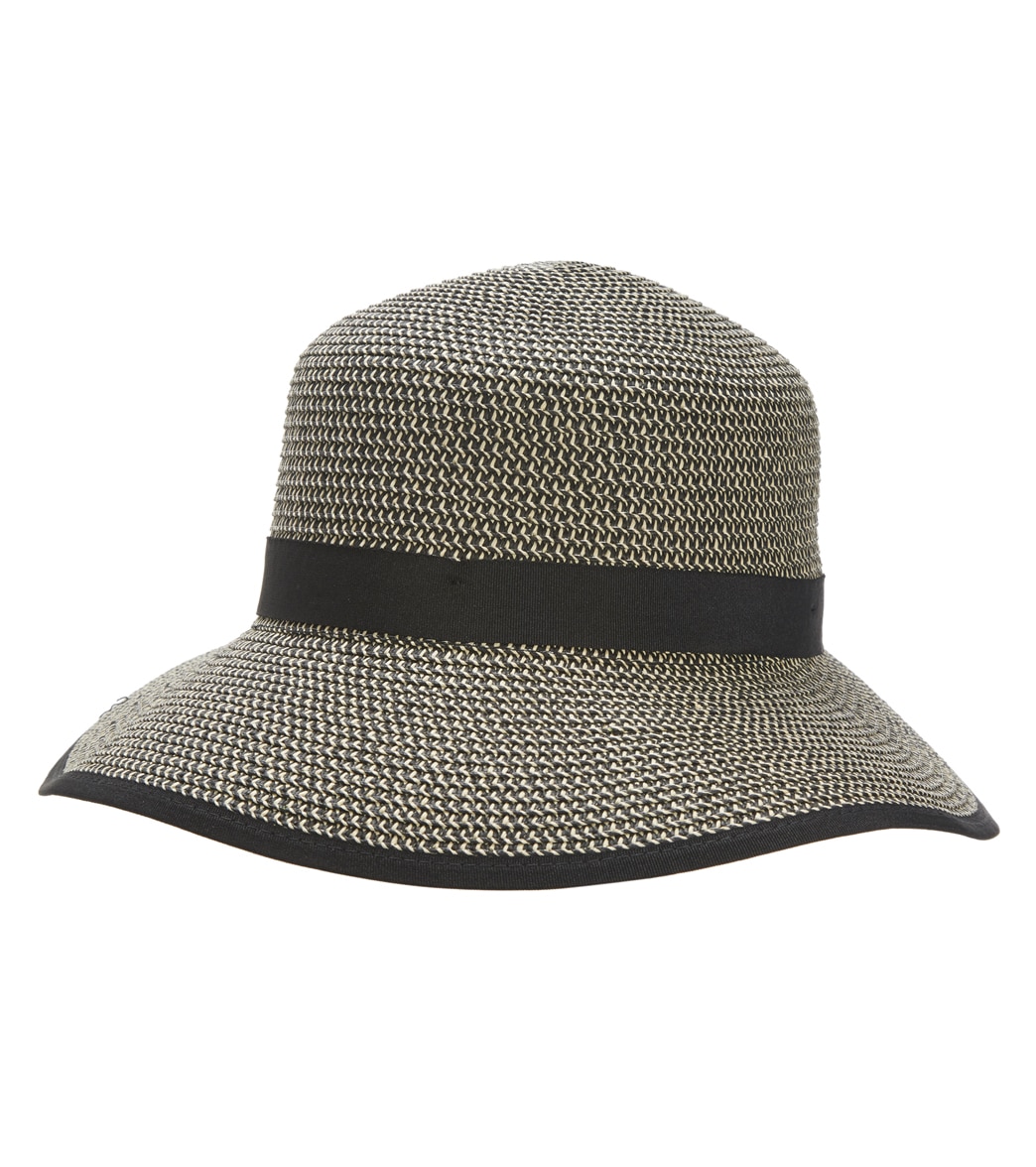 Physician Endorsed Women's Pitch Perfect Contrast Straw Hat - Black Tweed One Size - Swimoutlet.com