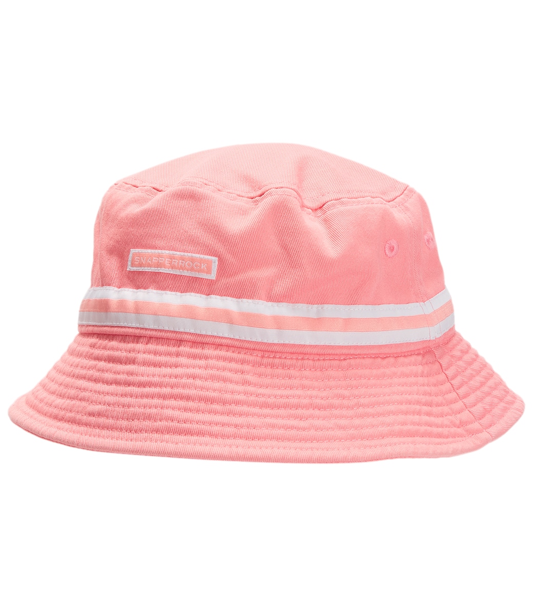 Snapper Rock Girls' Pink Surf Bucket Hat - Medium Cotton - Swimoutlet.com