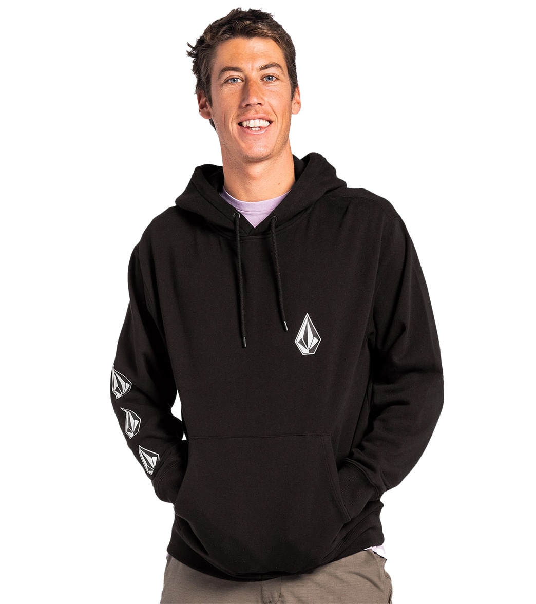 Volcom Men's Iconic Stone Pullover Hoodie - New Black Large - Swimoutlet.com