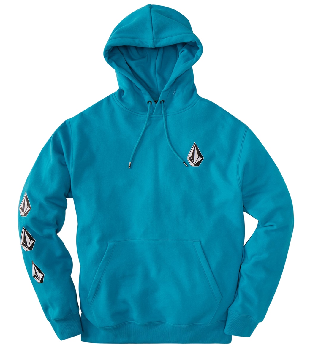 Volcom Men's Iconic Stone Pullover Hoodie - Barrier Reef Large - Swimoutlet.com