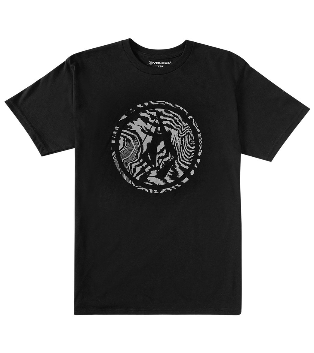 Volcom Men's Circle Stone Fill Short Sleeve Tee Shirt - Black Large Cotton - Swimoutlet.com