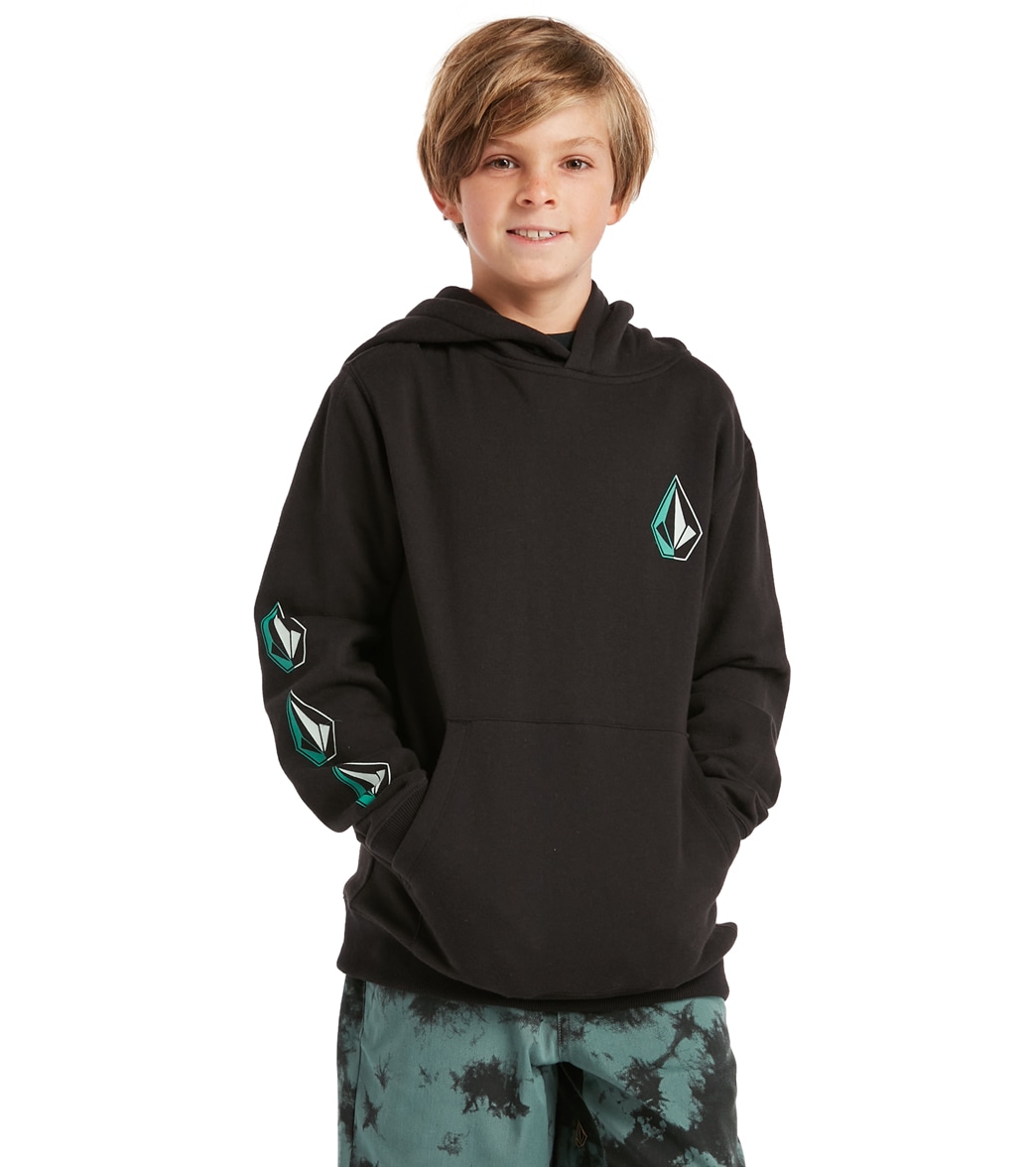Volcom Boys' Iconic Stone Pullover Sweatshirt - New Black Large Cotton/Polyester - Swimoutlet.com