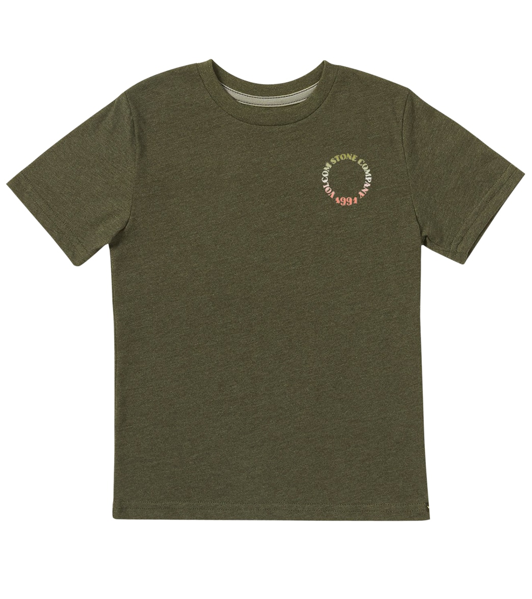 Volcom Boys' Spray Circle Short Sleeve T-Shirt - Martini Olive Large - Swimoutlet.com
