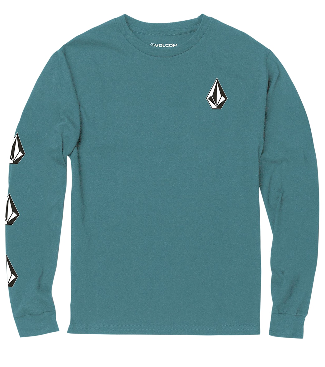 Volcom Boys' Iconic Stone Long Sleeve T-Shirt - Storm Blue 2T - Swimoutlet.com