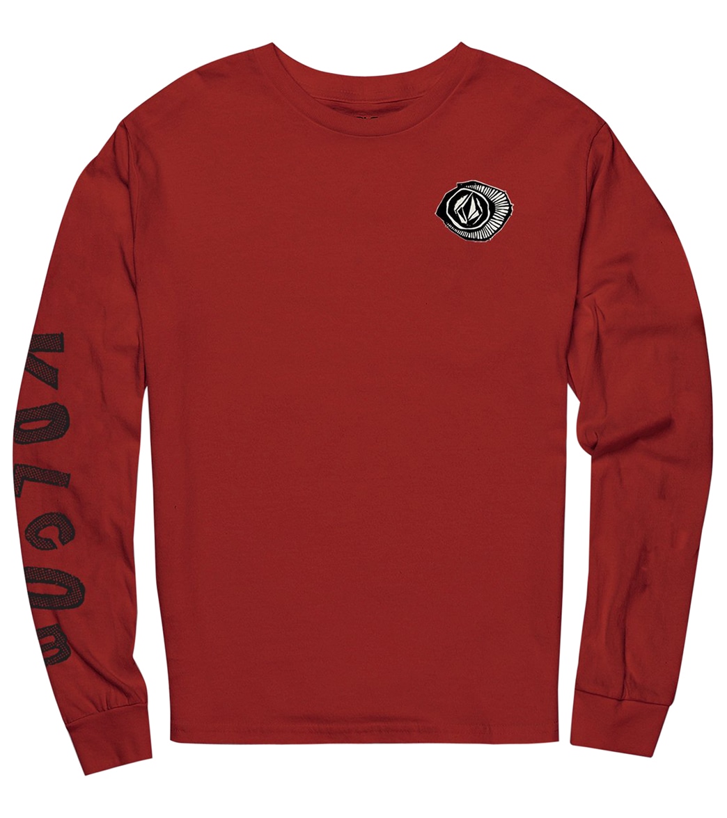 Volcom Boys' Sick 180 Long Sleeve T-Shirt - Ribbon Red Medium Cotton - Swimoutlet.com