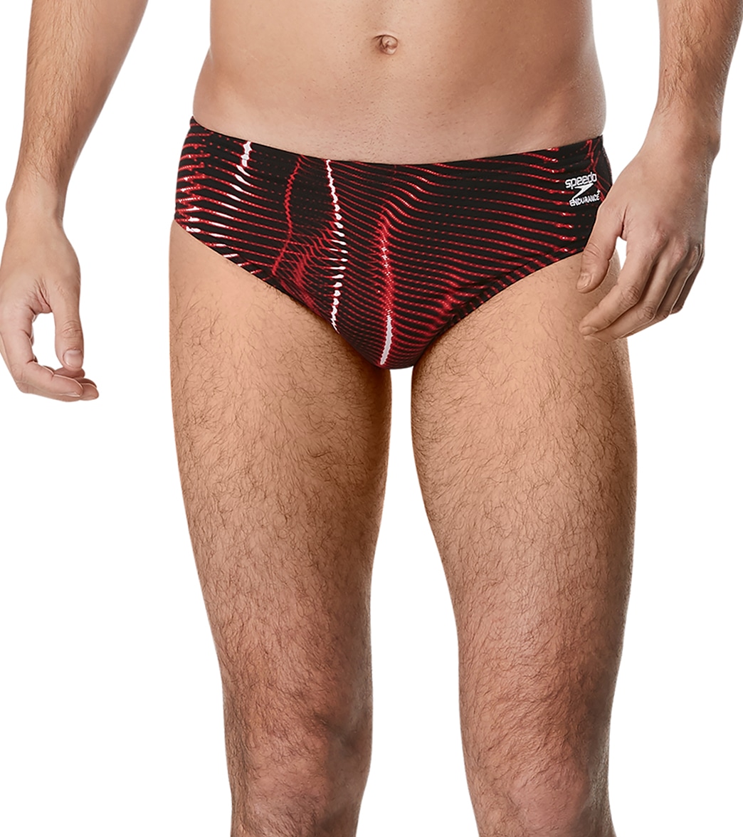 Speedo Men's Solar Boom Brief Swimsuit - Red 26 Polyester/Pbt - Swimoutlet.com