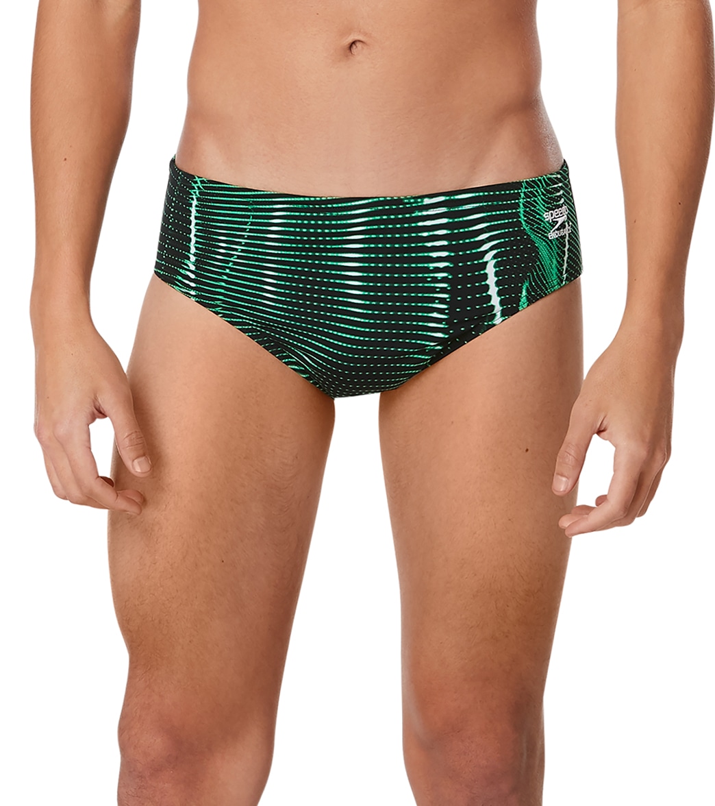 Speedo Men's Solar Boom Brief Swimsuit - Green 28 Polyester/Pbt - Swimoutlet.com