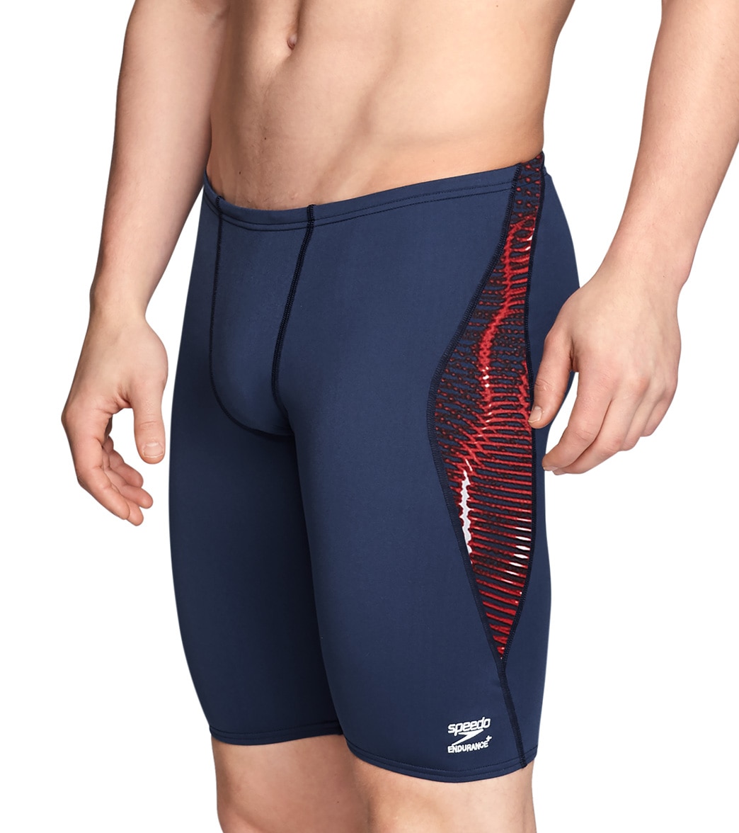 Speedo Men's Solar Boom Jammer Swimsuit - Red/White/Blue 26 Polyester/Pbt - Swimoutlet.com