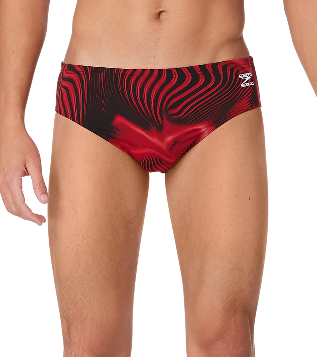 Speedo Men's Fusion Vibe Brief Swimsuit - Red 26 Polyester/Pbt - Swimoutlet.com