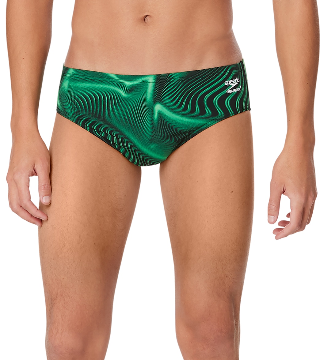 Speedo Men's Fusion Vibe Brief Swimsuit - Green 26 Polyester/Pbt - Swimoutlet.com