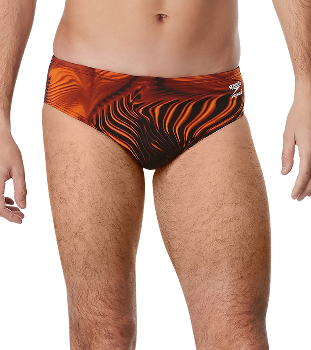 Speedo Men's Fusion Vibe Brief Swimsuit - Orange 26 Polyester/Pbt - Swimoutlet.com