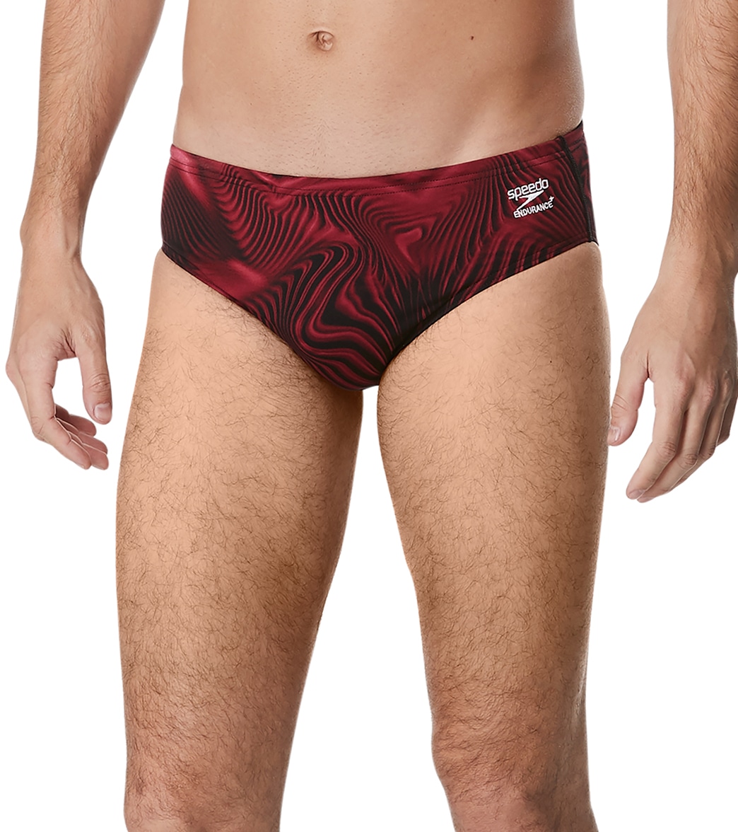 Speedo Men's Fusion Vibe Brief Swimsuit - Maroon 26 Polyester/Pbt - Swimoutlet.com