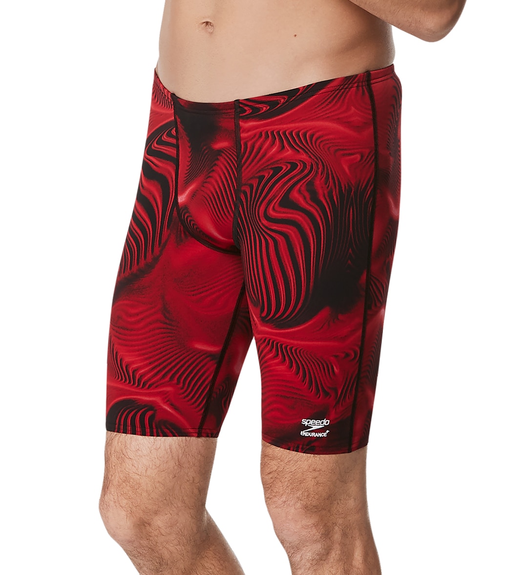 Speedo Men's Fusion Vibe Jammer Swimsuit - Red 24 Polyester/Pbt - Swimoutlet.com