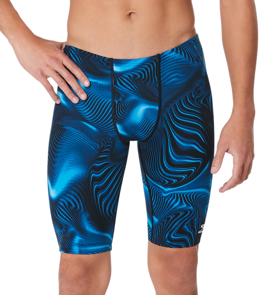 Speedo Men's Fusion Vibe Jammer Swimsuit - Blue 24 Polyester/Pbt - Swimoutlet.com