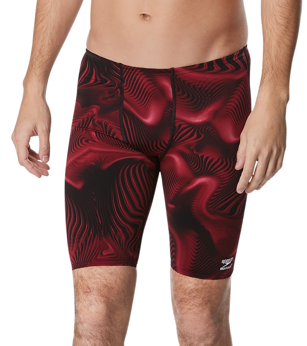 Speedo Men's Fusion Vibe Jammer Swimsuit - Maroon 24 Polyester/Pbt - Swimoutlet.com