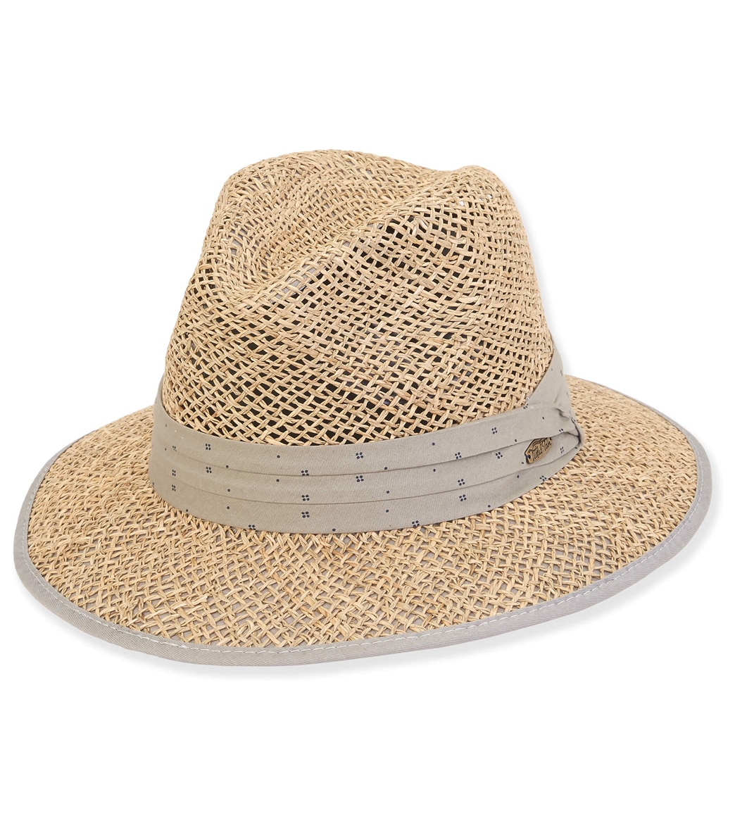 Sun N Sand Men's 2.75 Seasgrass Safari Hat - Grey Med/Large - Swimoutlet.com