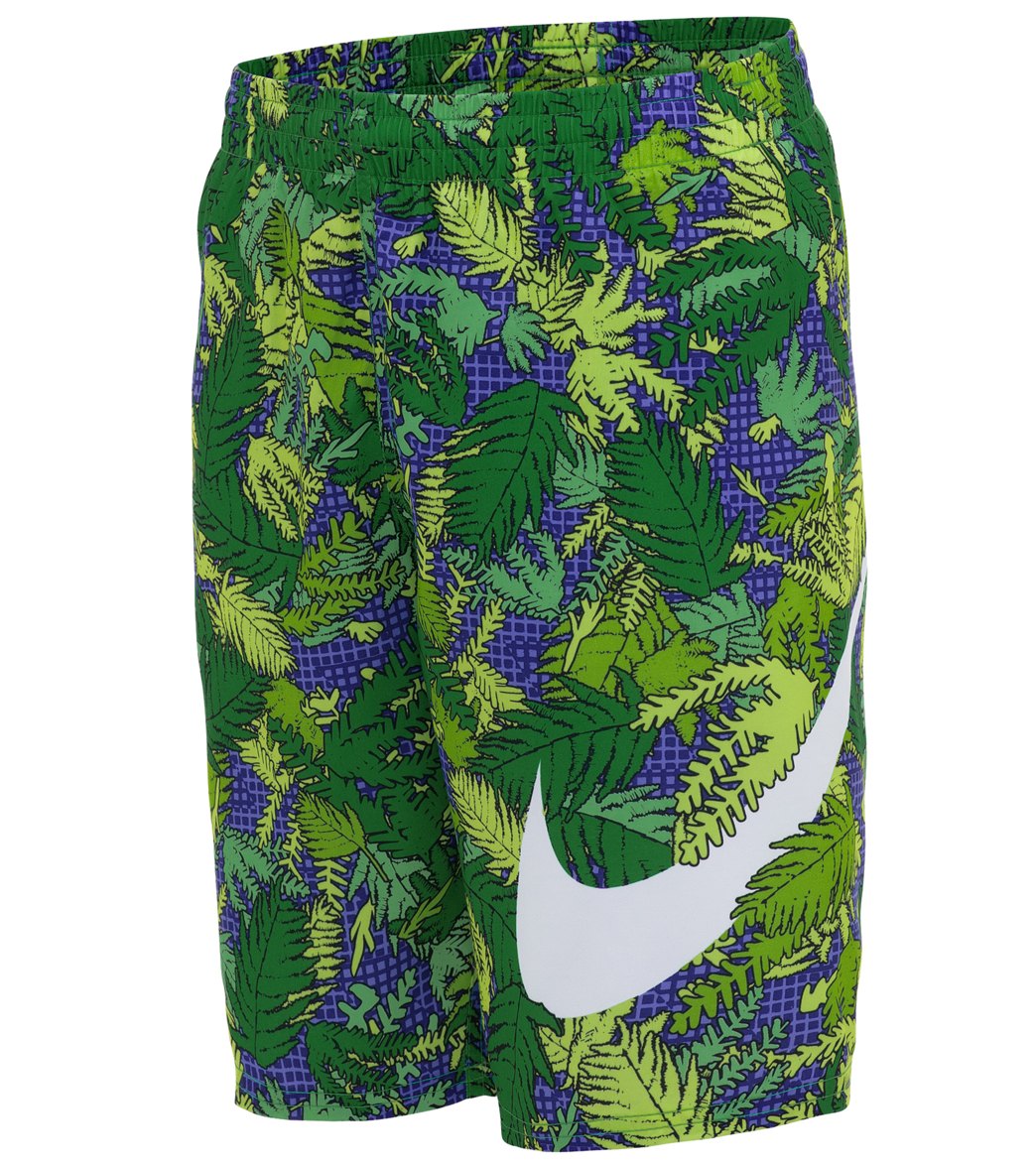 Nike Boys' Fern Swoosh Packable 8 Volley Swim Trunk Big Kid - Concord Large Size Large - Swimoutlet.com