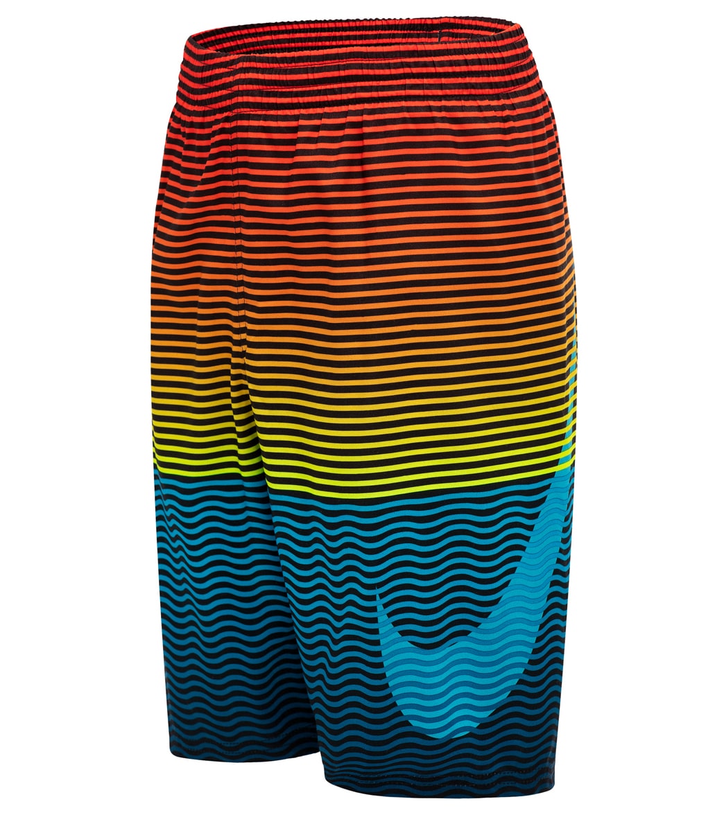 Nike Boys' Horizon Stripe Breaker 8 Volley Swim Trunk Big Kid - Volt Large Size Large - Swimoutlet.com