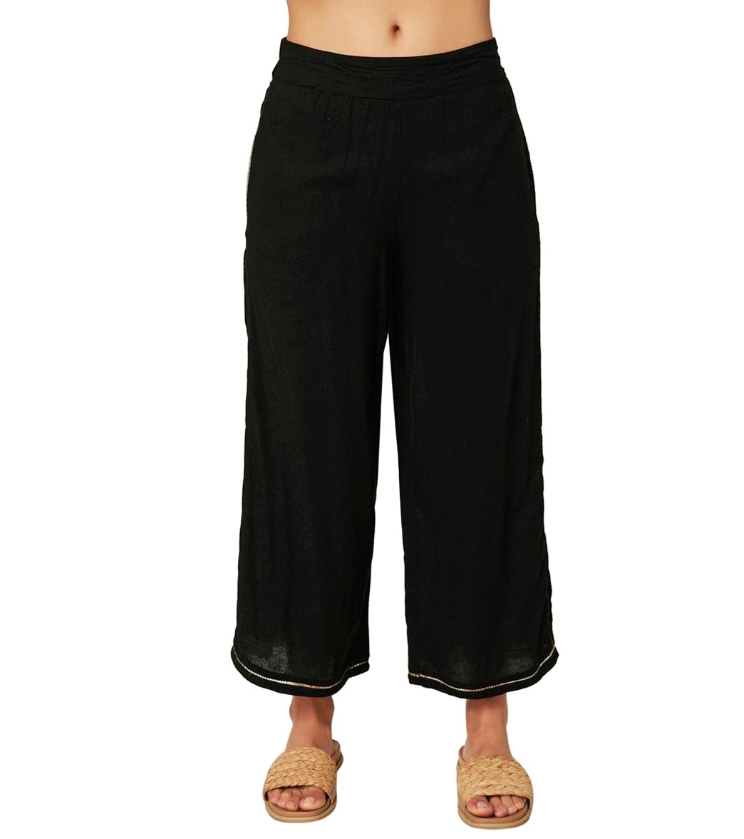 O'neill Women's Lido Solid Cropped Pants - Black Large - Swimoutlet.com