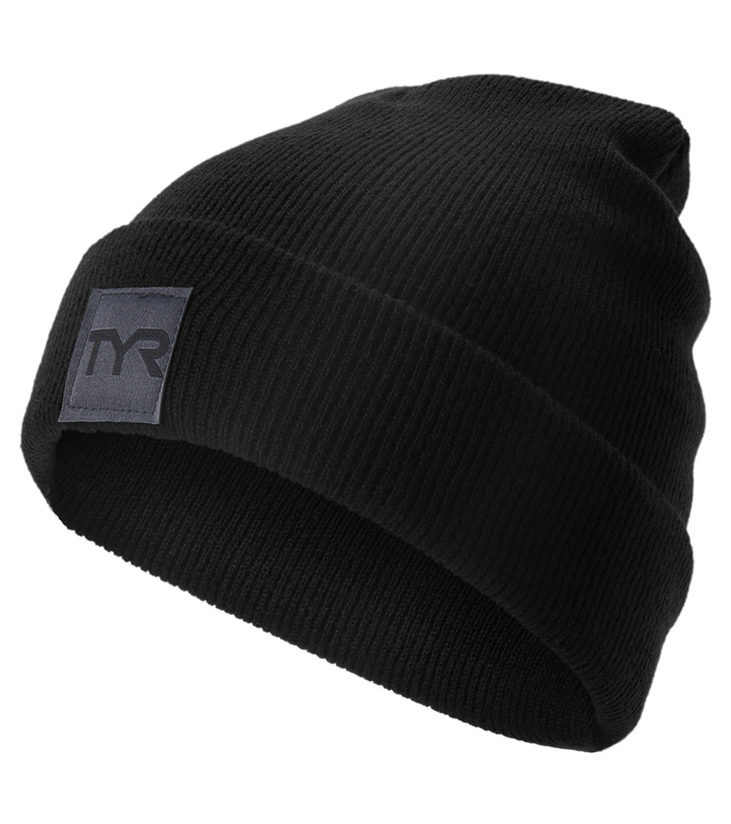 TYR Insulated Cuffed Beanie - Black One Size - Swimoutlet.com