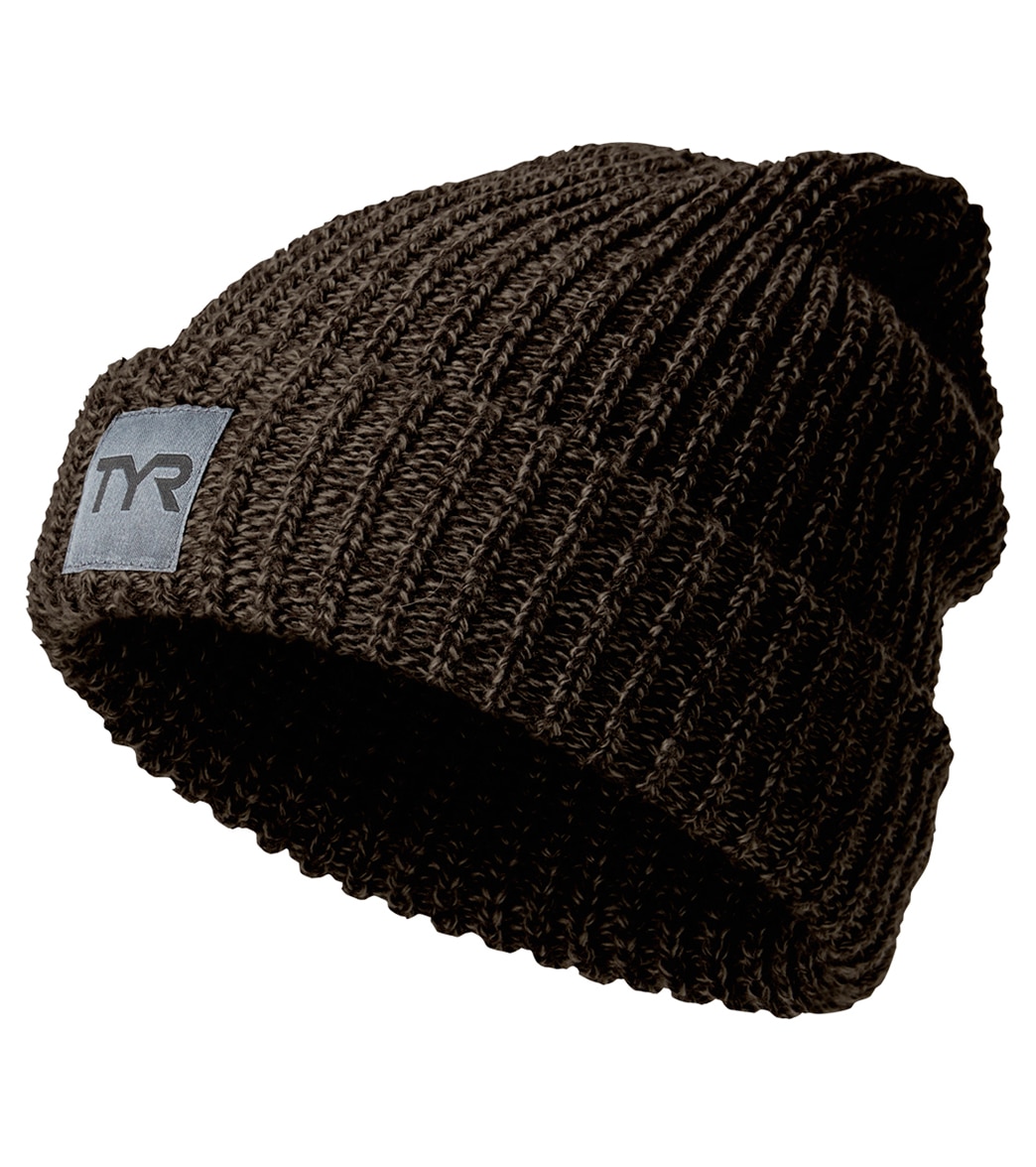 TYR Cuffed Ribbed Beanie - Brown One Size - Swimoutlet.com