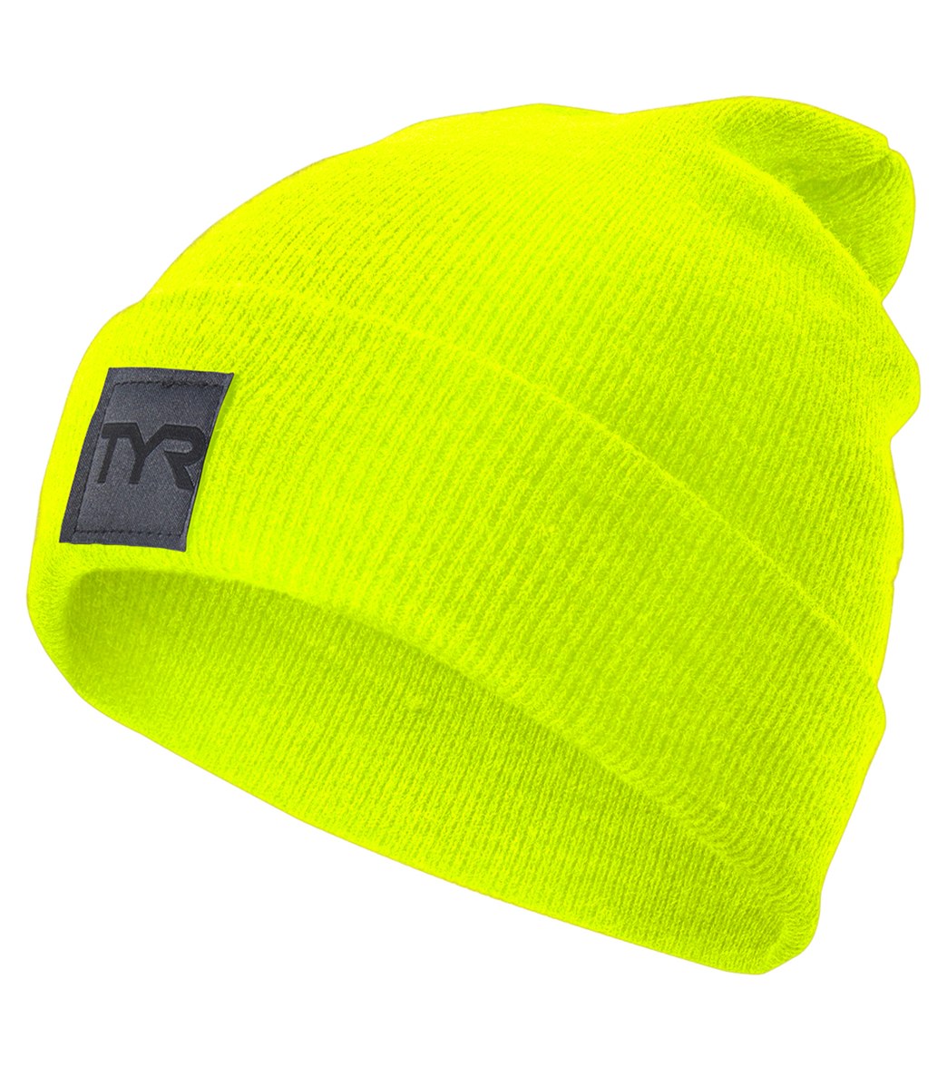 TYR Cuffed Knit Beanie - Yellow One Size - Swimoutlet.com
