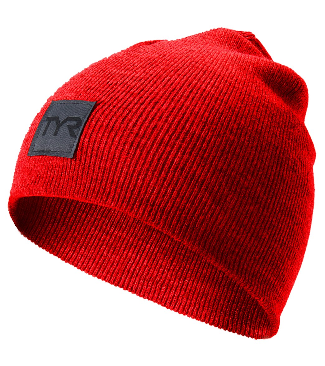 TYR Knit Beanie - Red One Size - Swimoutlet.com