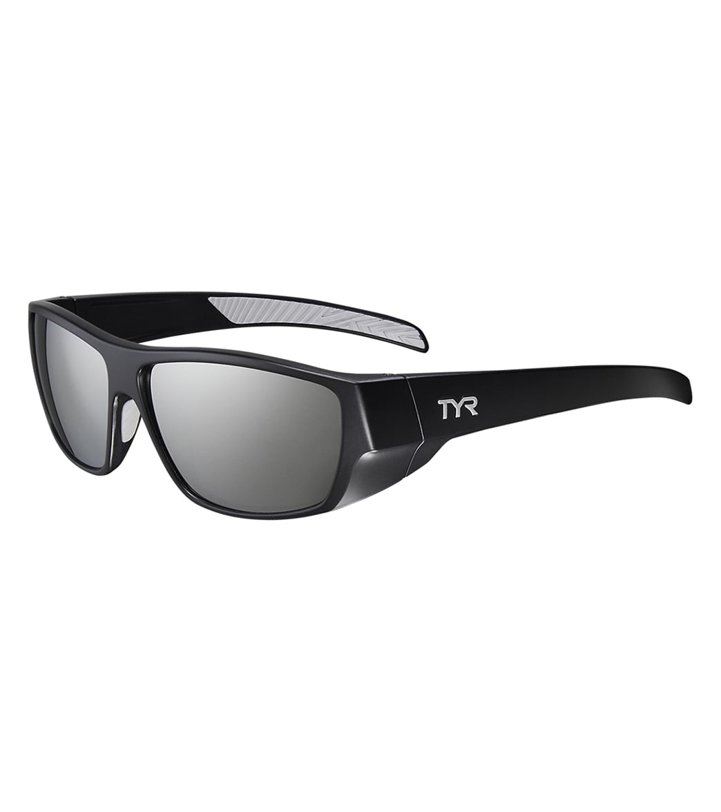 TYR Men's Knox Wrap Sunglasses - Silver/Black One Size - Swimoutlet.com