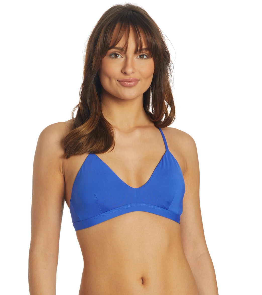 Hurley Women's Solid Adjustable Bikini Top - Indigo Large - Swimoutlet.com
