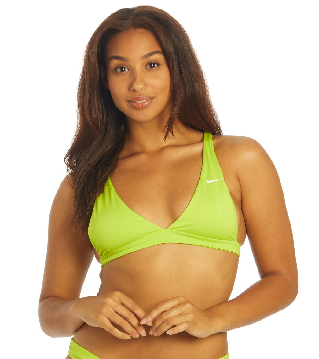 Nike Women's Essential Bralette Bikini Top - Atomic Green Large - Swimoutlet.com
