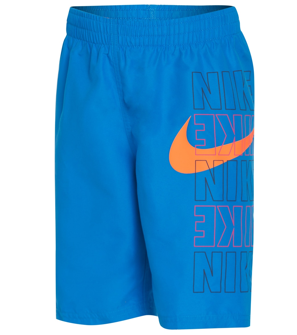 Nike Boys' Block Logo Breaker 8 Volley Short Big Kid - Photo Blue Large Polyester - Swimoutlet.com