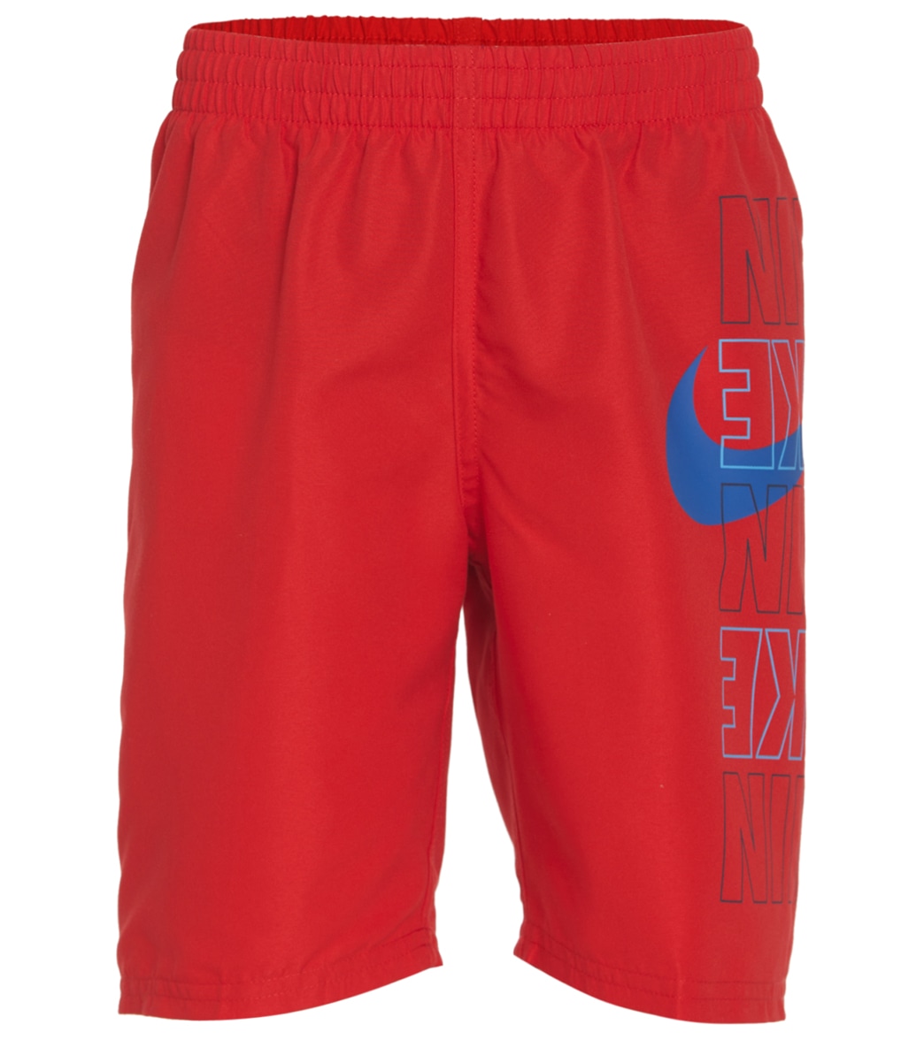 Nike Boys' Block Logo Breaker 8 Volley Short Big Kid - University Red Large Polyester - Swimoutlet.com