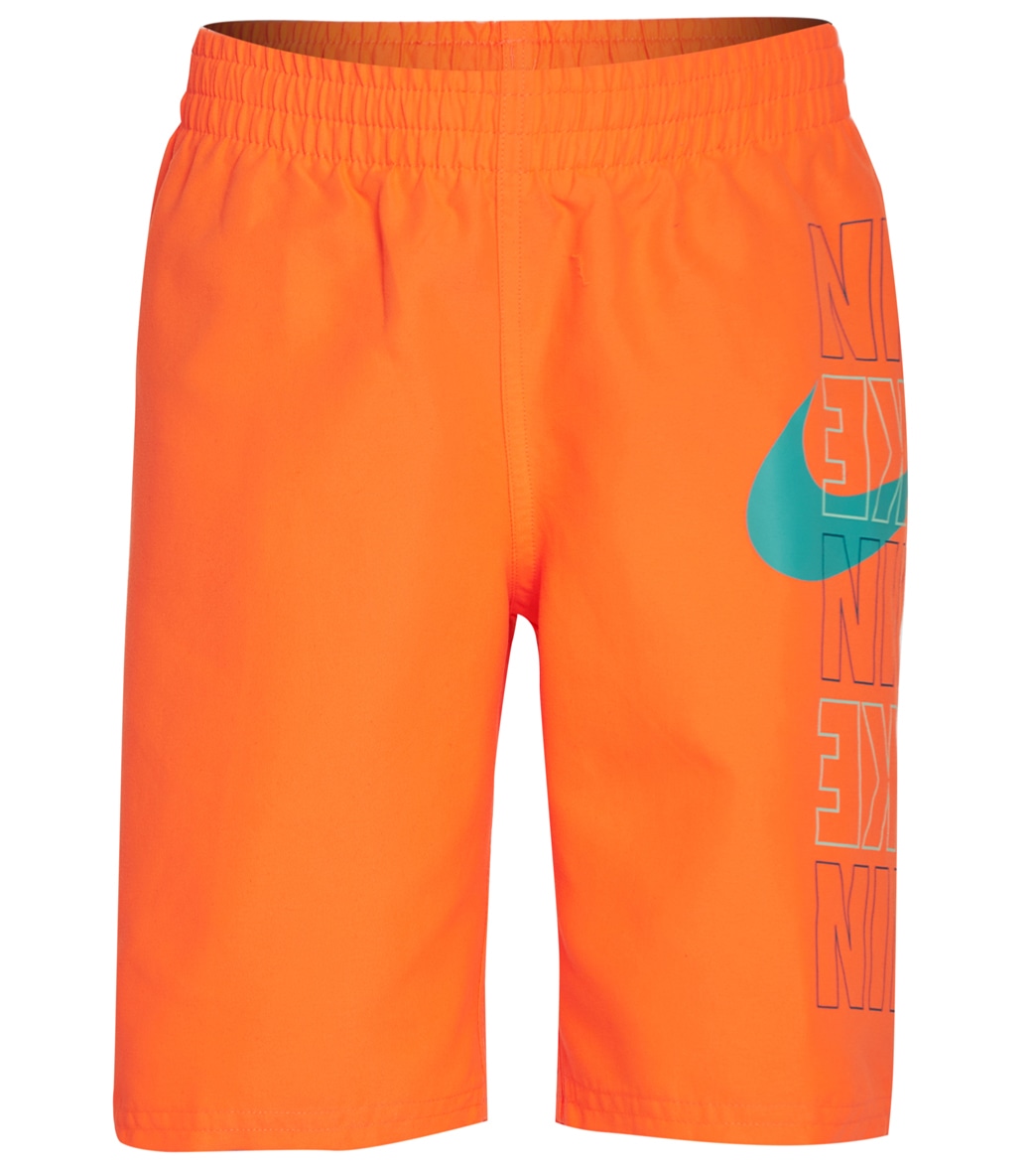 Nike Boys' Block Logo Breaker 8 Volley Short Big Kid - Total Orange Large Polyester - Swimoutlet.com