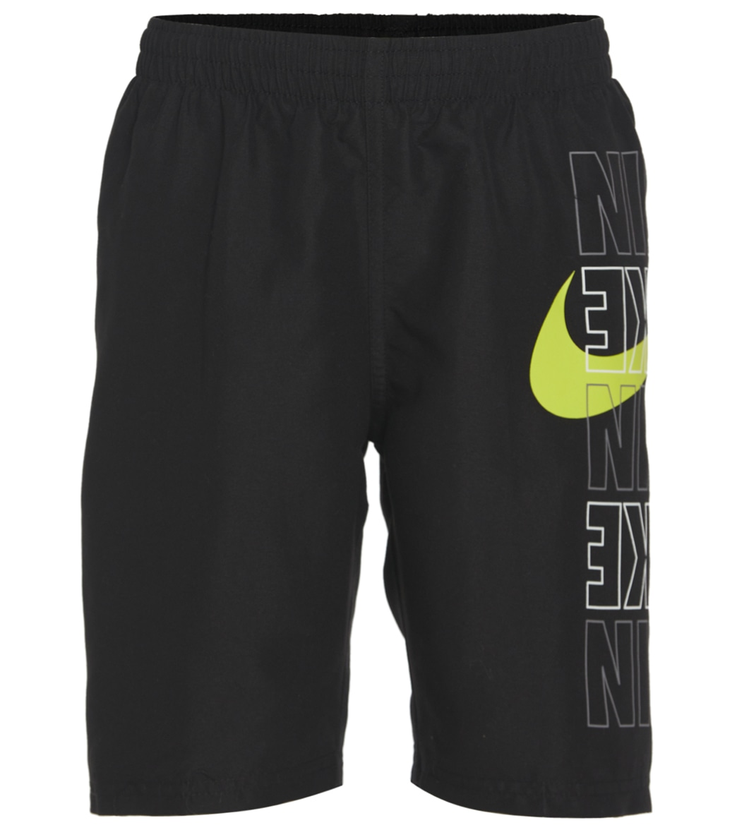 Nike Boys' Block Logo Breaker 8 Volley Short Big Kid - Black Large Polyester - Swimoutlet.com