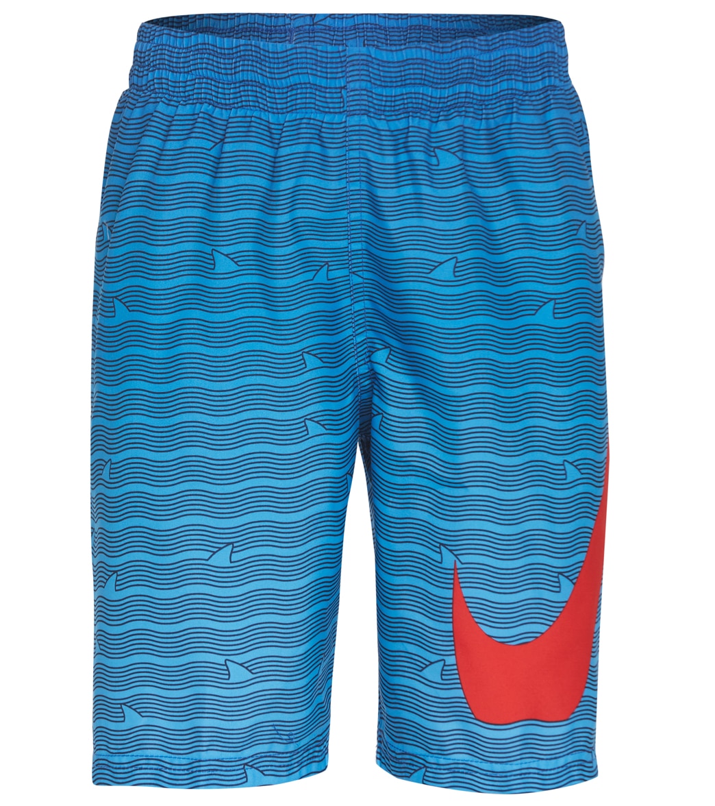Nike Boys' Shark Stripe Breaker 8 Volley Short Big Kid - University Red Large Polyester - Swimoutlet.com