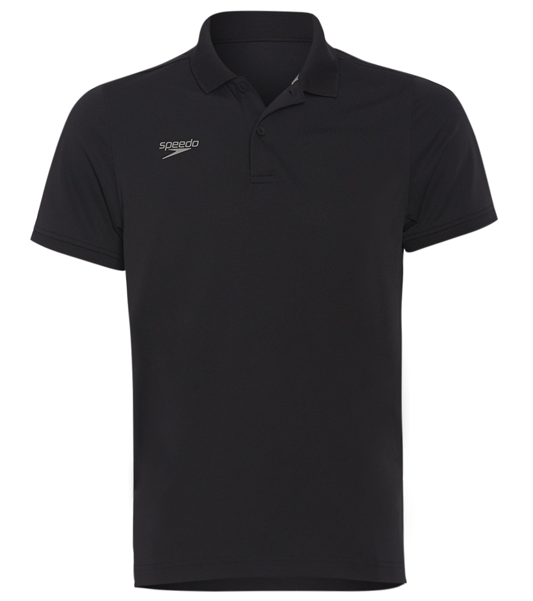 Speedo Men's Polo Shirt - Black Large - Swimoutlet.com