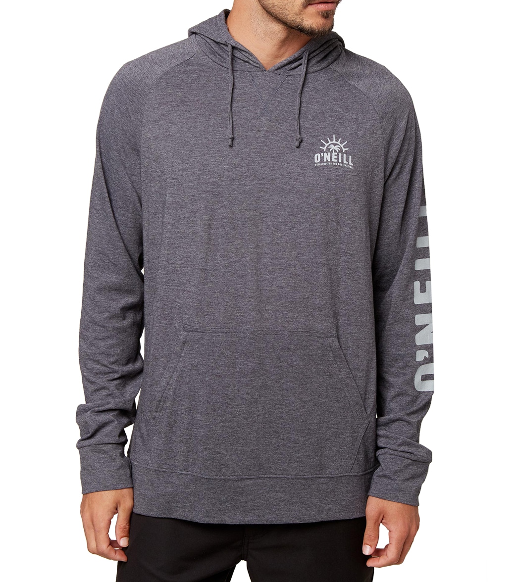 O'neill Men's Holm Traveler Long Sleeve Hooded Tee Shirt - Heather Black 3 Large Cotton/Polyester - Swimoutlet.com