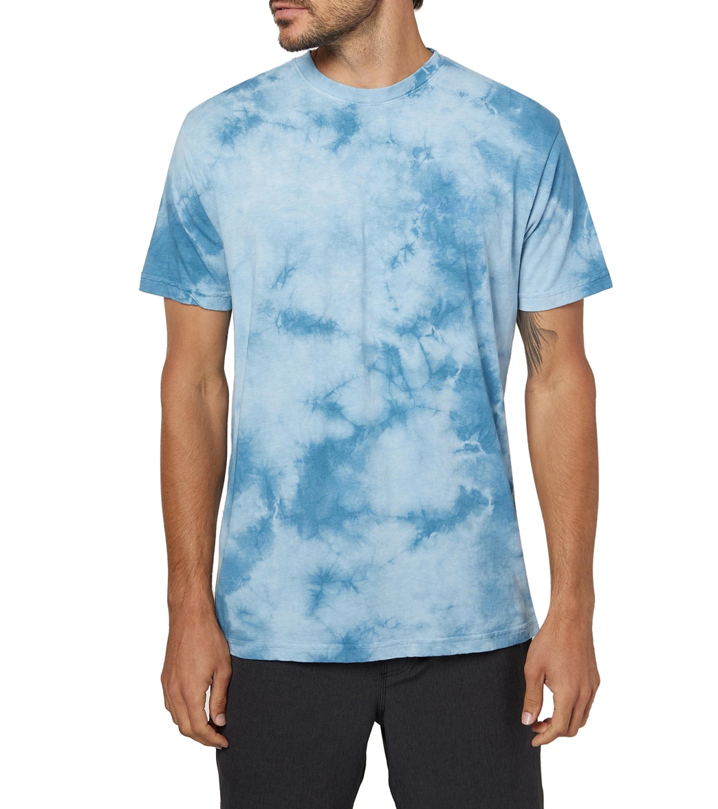 O'neill Men's Departure Tie Dye Short Sleeve Shirt - Jewel Medium Cotton - Swimoutlet.com