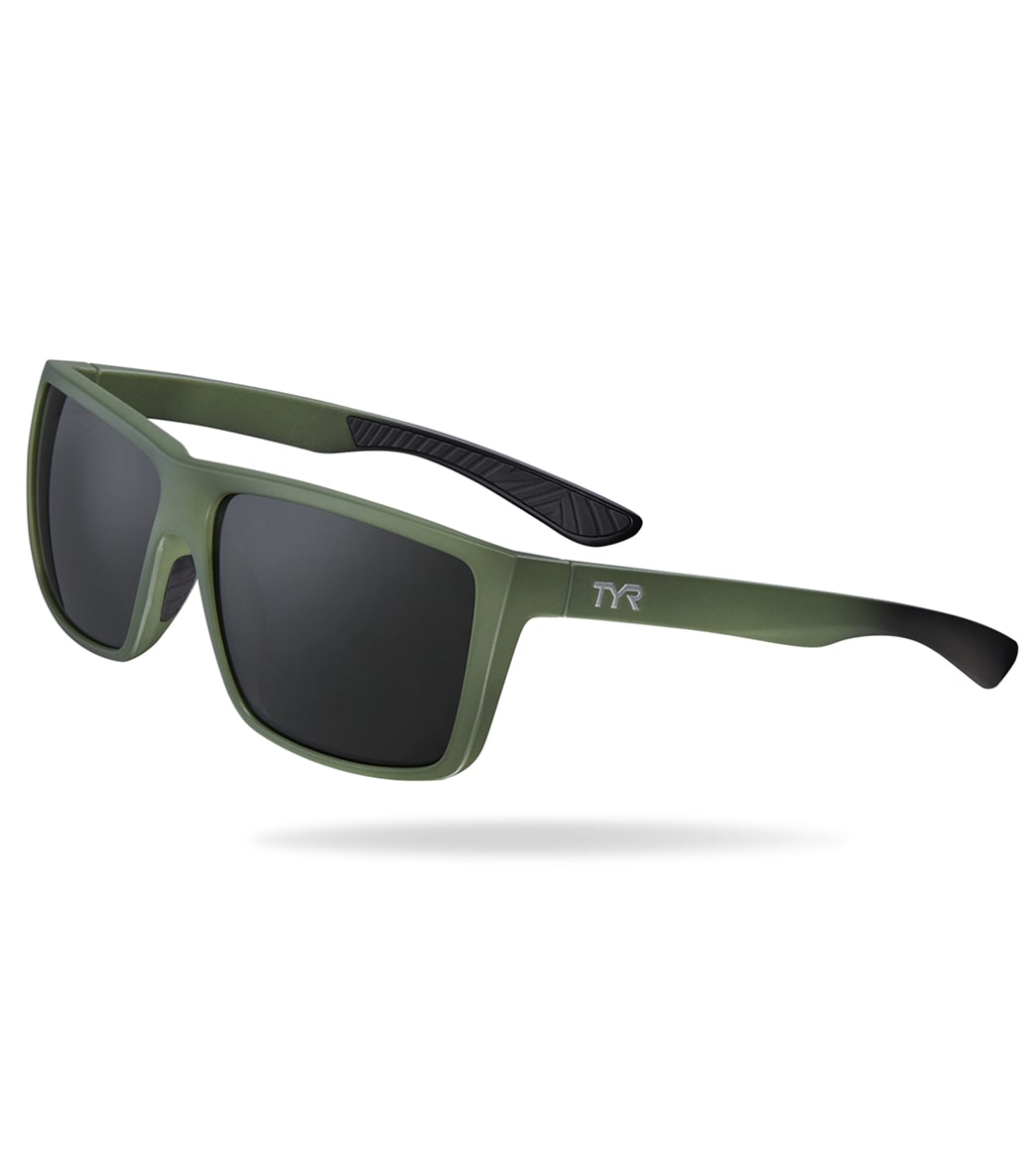 TYR Men's Ventura Sport Sunglasses - Smoke/Green - Swimoutlet.com