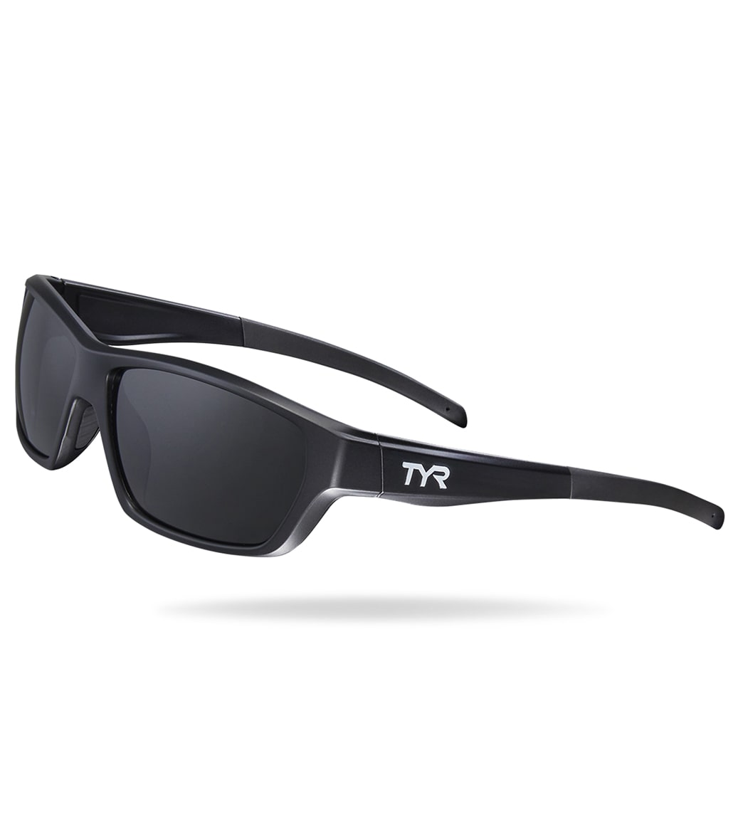 TYR Men's Cortez Sport Wrap Sunglasses - Smoke/Black - Swimoutlet.com